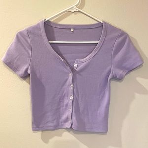 Lilac purple button up tee